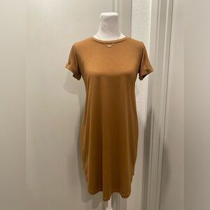 Cotton On Casual Brown Short Sleeve Crew Neck T-Shirt Mini Dress - XXS